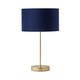 image 8 of ValueLights Charlie Gold Table Lamp Navy Velvet Shade | Gold