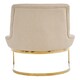 image 4 of Interiors by Premier Luxurious Natural Dining Chair,  Gold Finish Accent Chair With Button Tufted Backrest, Armless Modern Chair Cream