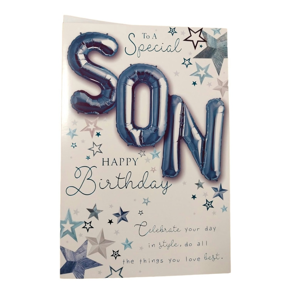 image 1 of To a Special Son Happy Birthday Balloon Boutique Greeting Card