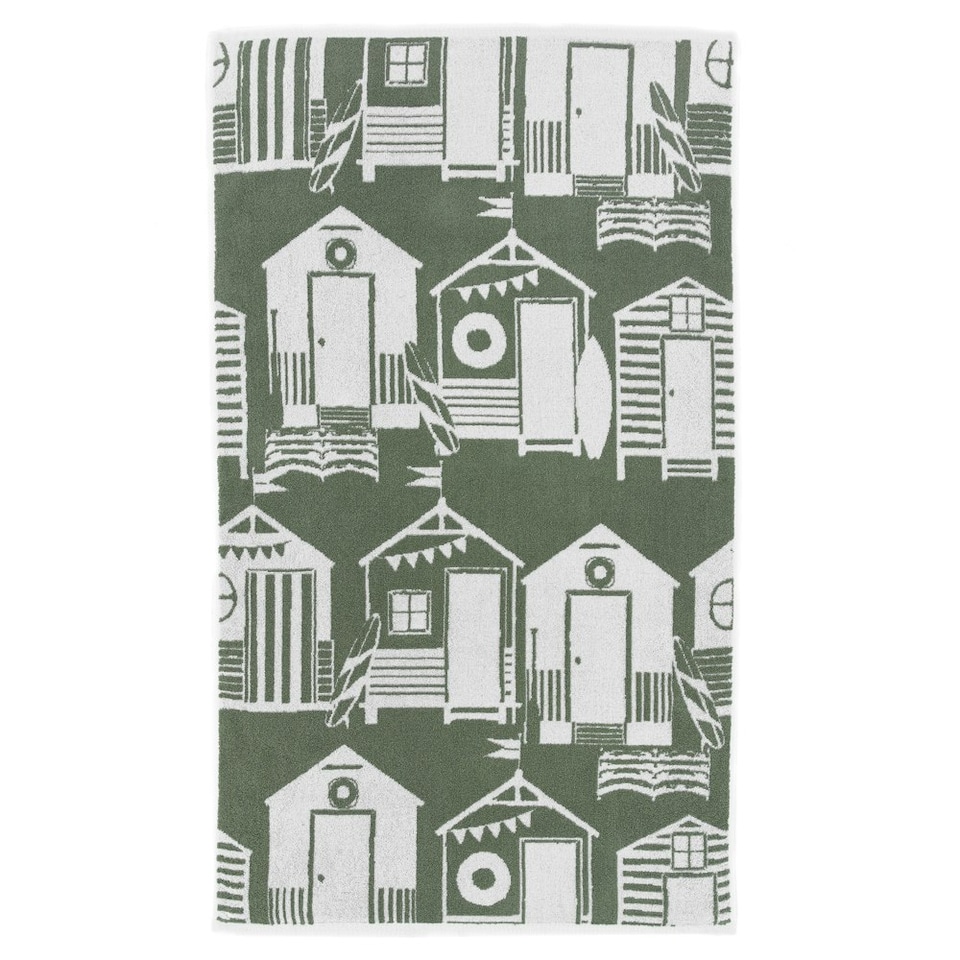 image 1 of Kings Parade 100% Cotton Towels – Supersoft 550 GSM, Yarn-Dyed, Coastal-Inspired Jacquard Design Green | Olive | Bath sheet