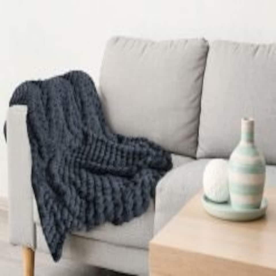 image 1 of Leah Collection Deluxe Throw in Black (50" x 60") | Black | Black