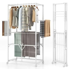 COSTWAY H-shaped Clothes Drying Rack Hanging Dryer Stand