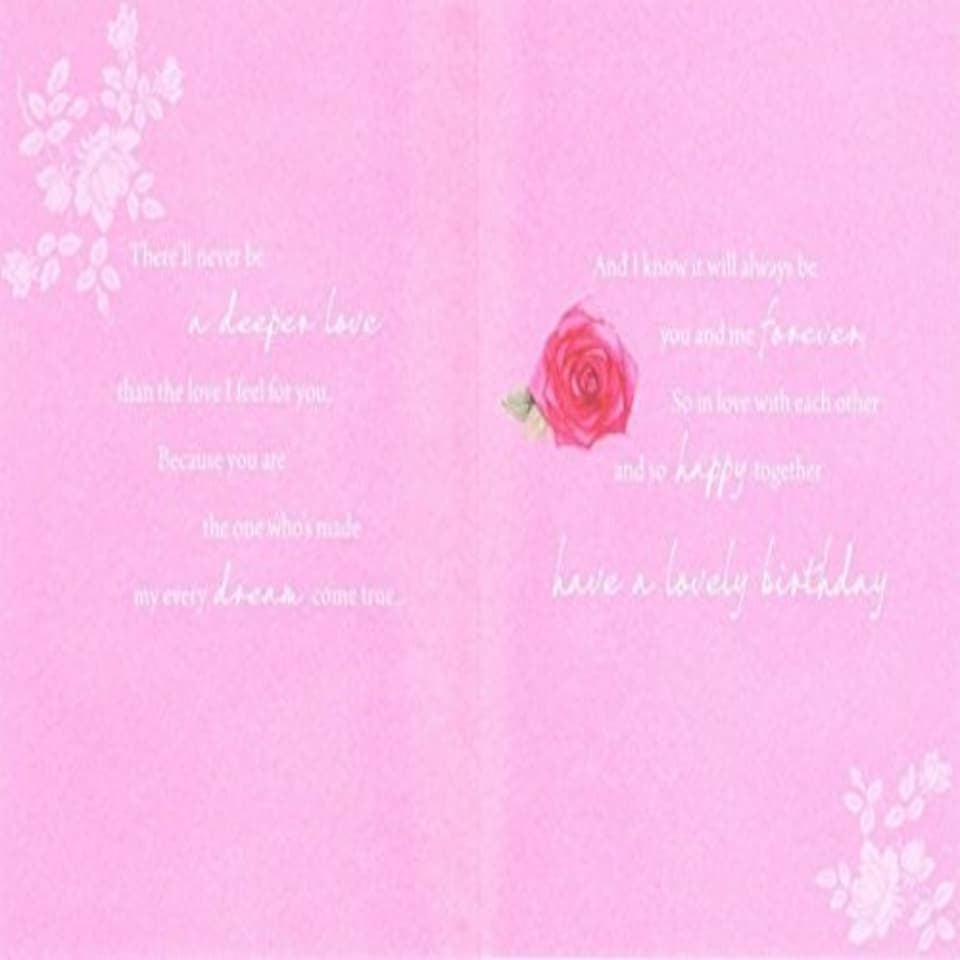 image 1 of For My Lovely Wife Traditional Nice Verse Flower Birthday Card