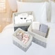 image 4 of Marco Paul Set of 3 Grey Storage Baskets Decorative Storage Boxes Wicker Basket Grey