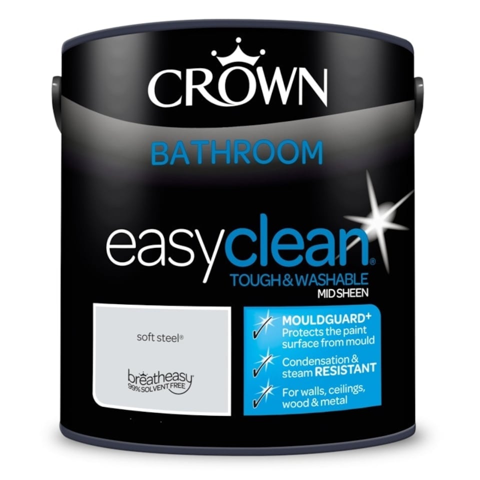 image 1 of Crown Easyclean Bathroom Mid Sheen 2.5L Soft Steel