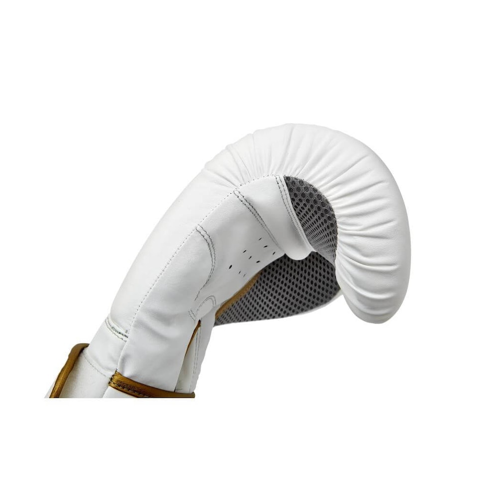 image 1 of Reebok Boxing Gloves — Gold/White, 16 oz (Synthetic Leather) | White | Gold/White | 16oz