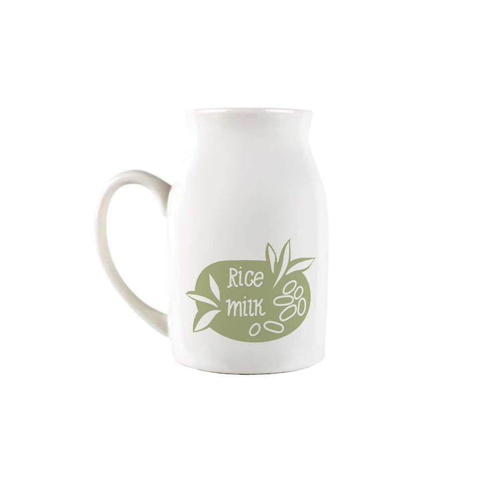 image 1 of Boho Small Porcelain Rice Milk Serving Jug