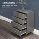 image 3 of HOMCOM Bedroom Chest of Drawers, 4-Drawer Dresser with Aluminium Legs
