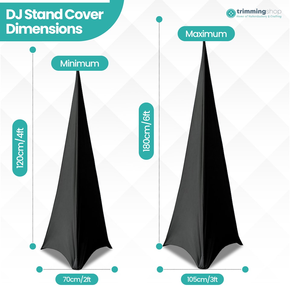 image 1 of 3-Side DJ Speaker Stand Cover with Loop - Black, Pack of 1