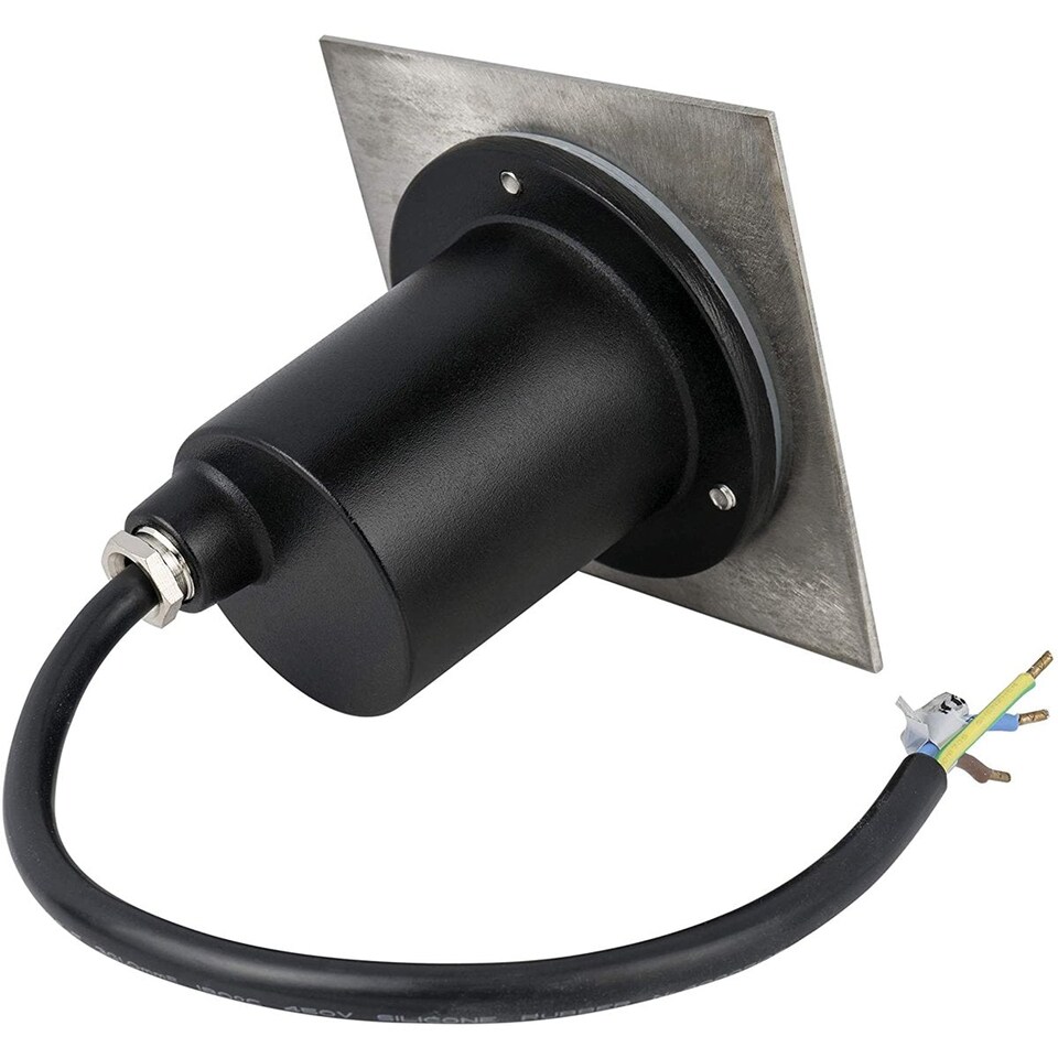 image 1 of CGC MYAH Square Stainless Steel Inground and Decking Light 10 cm | Silver | Stainless steel effect | Height: 10 cm Width: 10 cm Cut Out: 8.5 cm