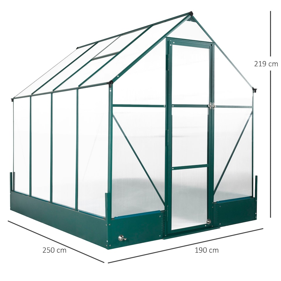 image 1 of Outsunny Walk-in Greenhouse Garden Polycarbonate Aluminium w/ Window