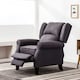 image 8 of Eaton Wing Back Fireside Herringbone Fabric Pushback Recliner Chair (Blue)