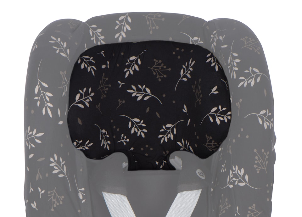 image 1 of Dooky Group 1+ Baby Car Seat Cover, Universal Cotton 9-18kg, Romantic Leaves Black