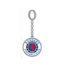 Rangers FC Crest Keyring - Royal Blue/White/Silver - One Size