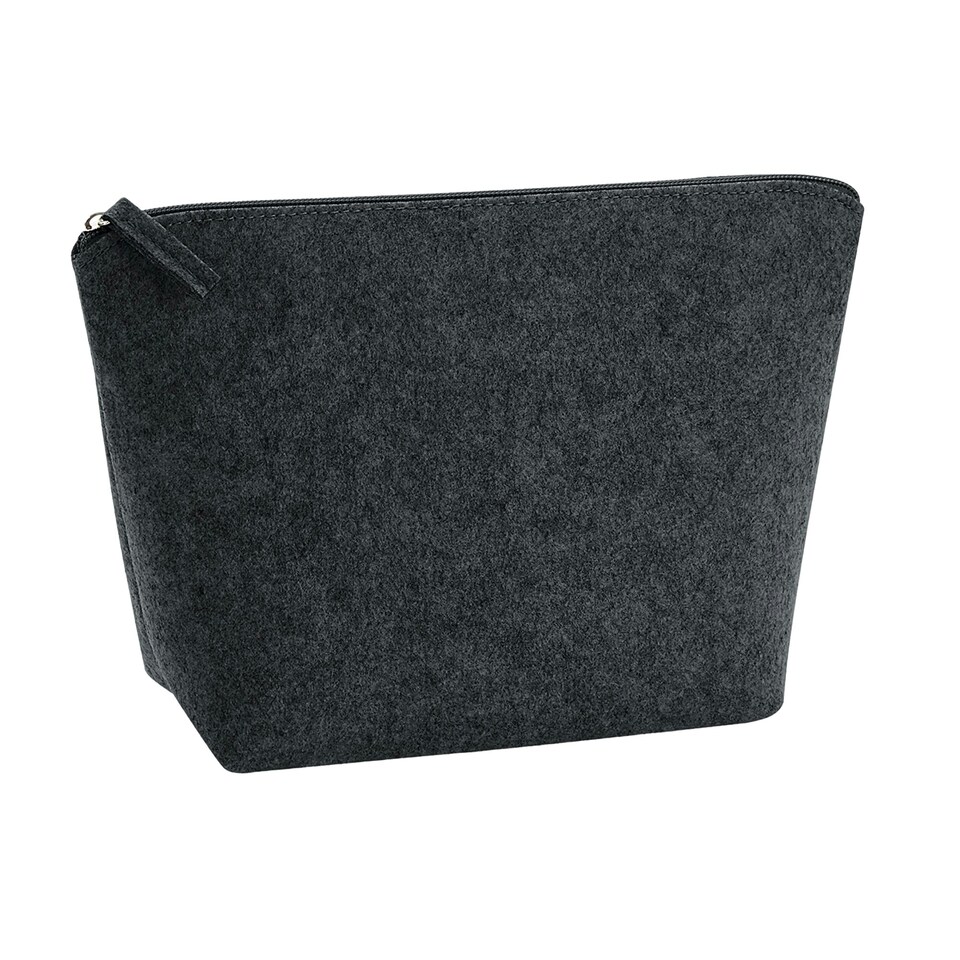 image 1 of Bagbase Felt Accessory Bag - Charcoal Melange - 19cm x 9cm x 18cm Grey