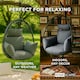 image 5 of Homescapes Luxury Waterproof Egg Chair Cushion With Headrest - Grey