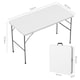 image 9 of 4ft Folding Table heavy duty Outdoor and Indoor use Garden Camping Event Table  White | White | White