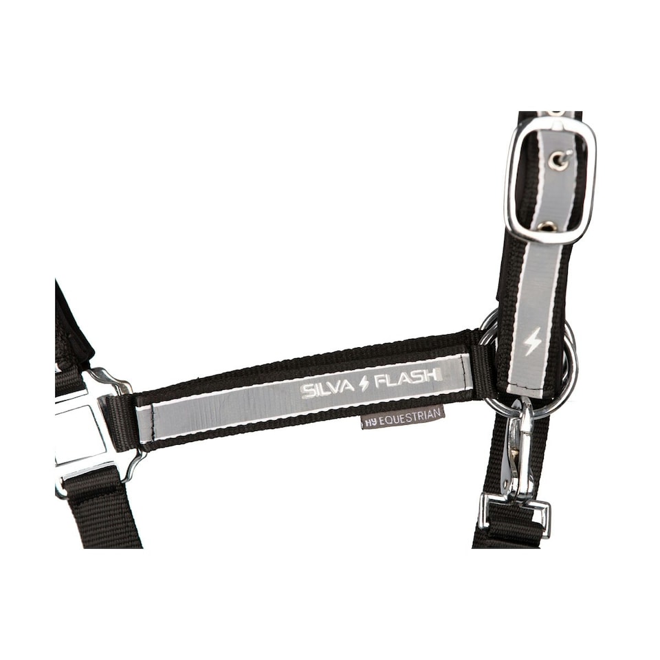 image 1 of HyVIZ Silva Flash Horse Headcollar - Black/Silver - Pony