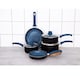 image 8 of Gr8 Home Blue Aluminium 8 Pc Marble Ceramic Non Stick Induction Frying Pan Saucepan Set