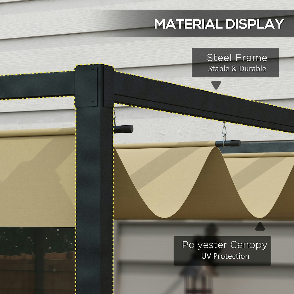 image 1 of Outsunny 4m x 3m Metal Pergola Gazebo Patio Sunshelter Canopy