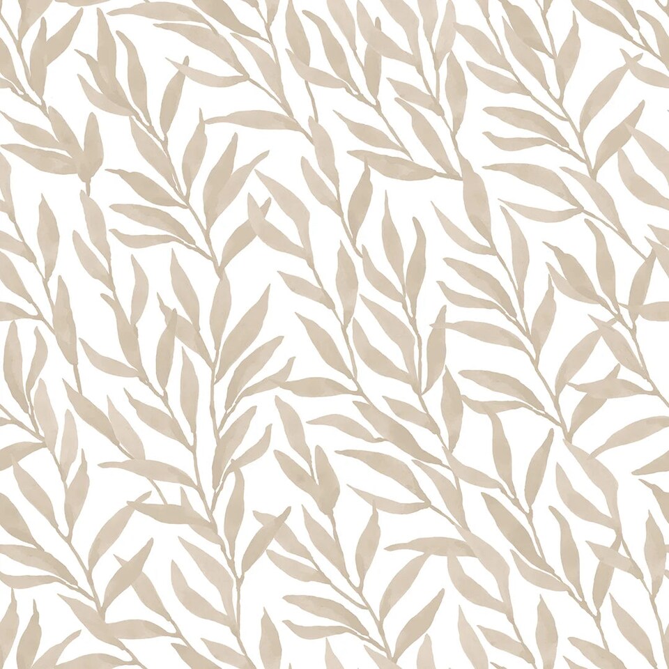 image 1 of Willow Leaf Wallpaper in Natural | Cream | Beige, Cream, Neutral | 50cm x 10m