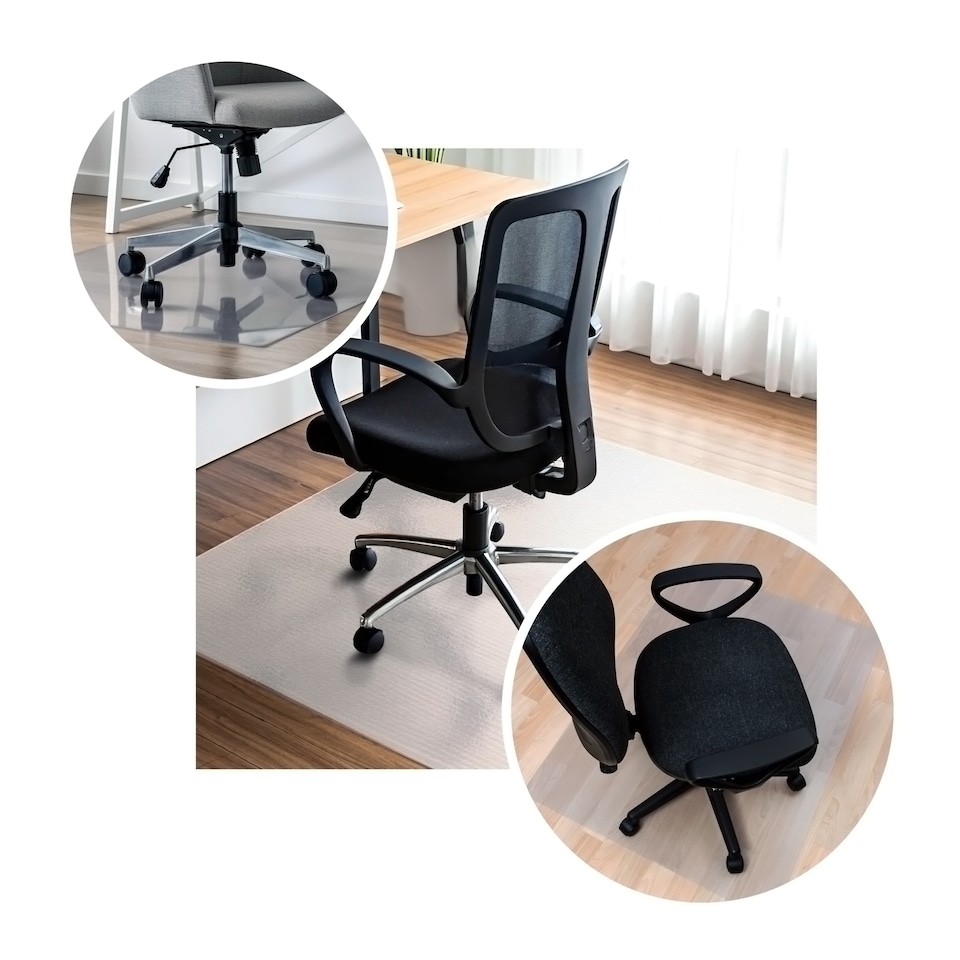 image 1 of Hometex Premium Polycarbonate Chair Mat for Hard Floors - Rectangular 90 x 120cm