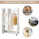 image 6 of HOMCOM Open Wardrobe on Wheels, Bedroom Wardrobe with Clothes Hanging Rail, 3 Storage Shelves, Mobile Garment Rack for Cloakroom, Hallway, White