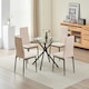 image 4 of New York Dining Table with 4 Emily Leather Chairs | Grey | 5