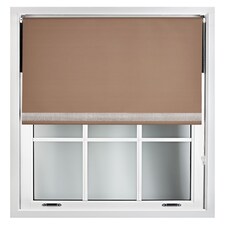 FURNISHED Thermal Blackout Roller Blinds with Diamante Edge Made to Measure Window Shade | Brown | Brown | (W) 210cm x (L) 165cm