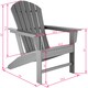 image 5 of Garden Chair with Footstool - Adirondack design, high backrest, wide armrests | Grey | light grey | One Size | 1
