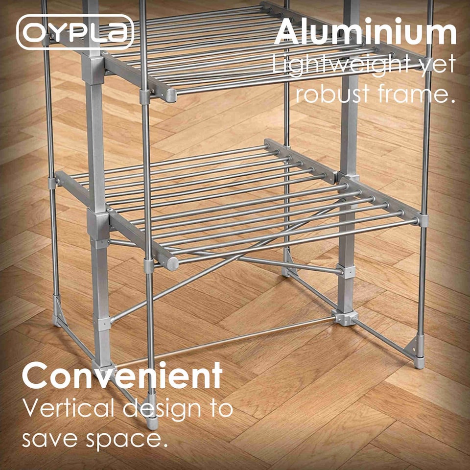 image 1 of 3 Tier Electrical Heated Folding Clothes Horse Airer Dryer with 36 Heated Rails
