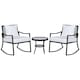 image 1 of Outsunny 3 Pcs Rocking Chair Bistro Set Furniture Rattan Wicker Brown
