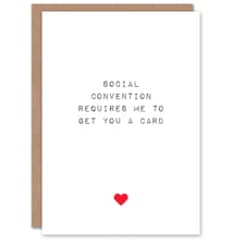 Funny Social Convention Anniversary Valentines Day Card