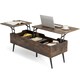 image 1 of COSTWAY Lift Top Coffee Table w/Storage Compartments Brown Brown