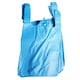 image 2 of 100 x Blue 11x17x21" Reusable Vest Style Shopping Retail Strong Polythene Carrier Bags | Blue