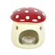 image 1 of Something Different Mushroom Oil Burner - Cream/Red - One Size