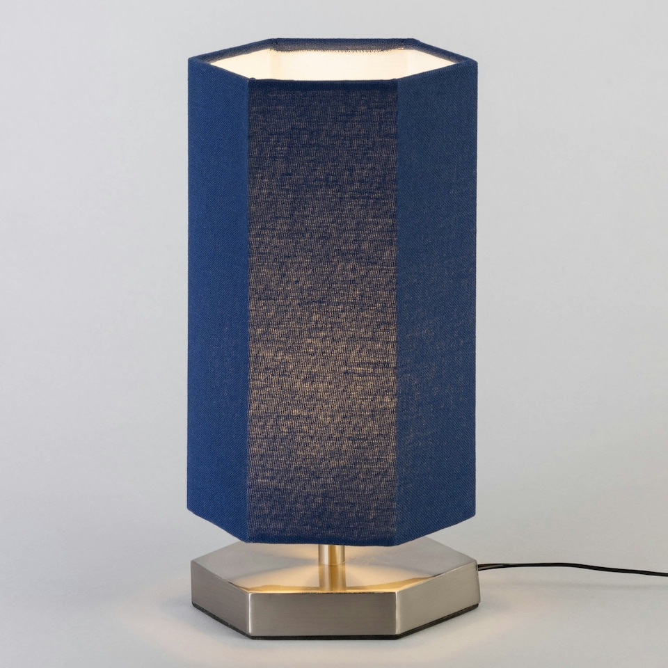 image 1 of BHS Glow Kid's LED Hexagon Table Lamp, Navy