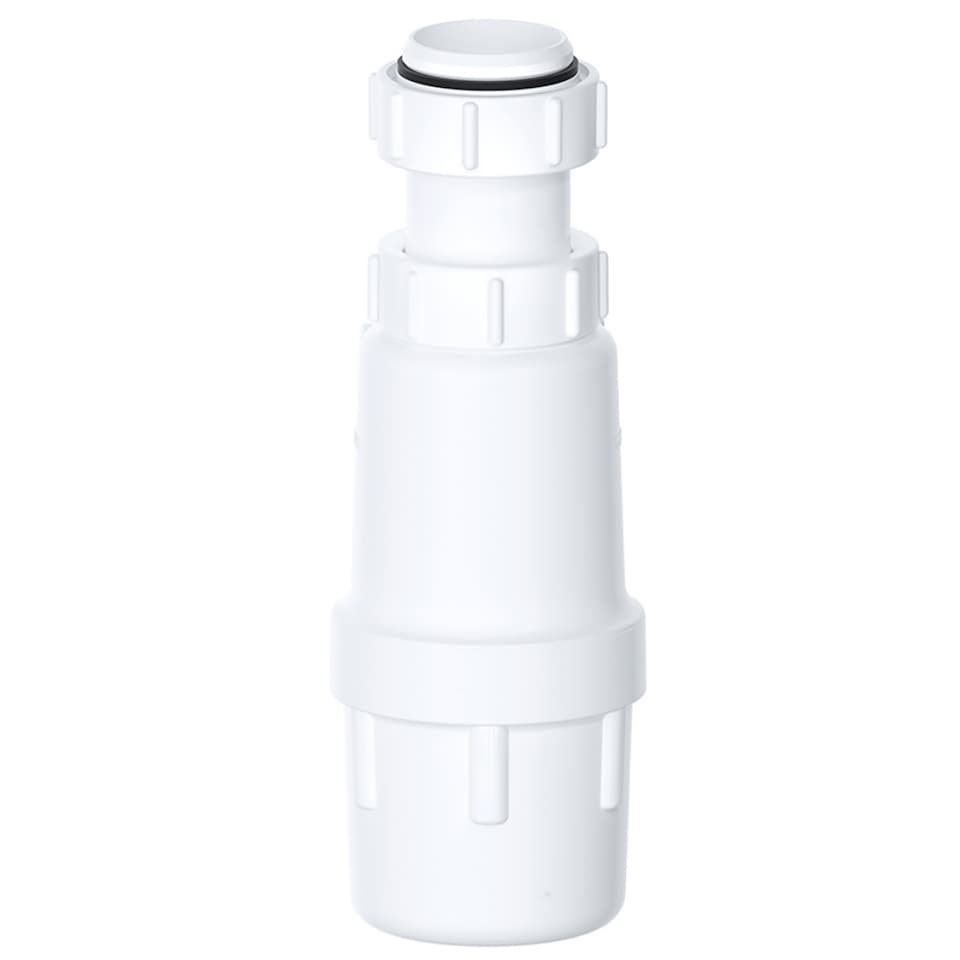 image 1 of SPARES2GO Telescopic Waste Bottle Trap 40mm 1.5" Basin Bidet Urinal Bathroom Kitchen Sink 75mm Seal