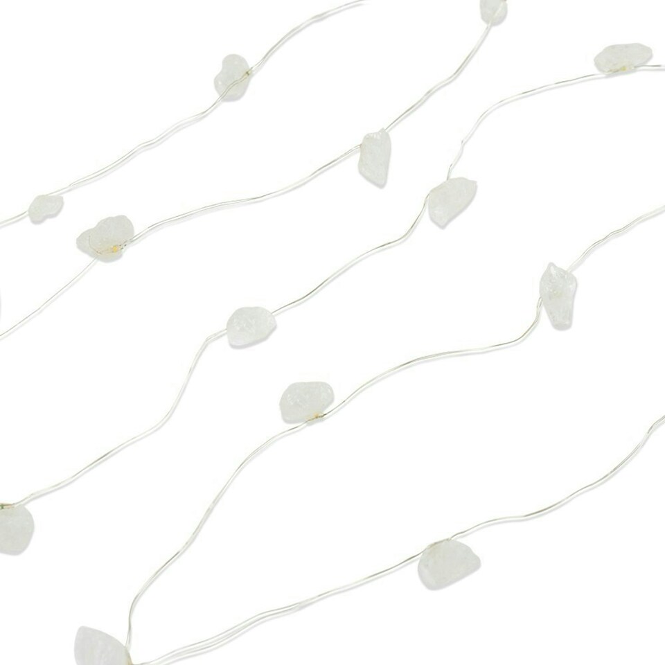 image 1 of ValueLights Crystal Gifting Matte White String Light and Integrated LED .6W Neutral White Bulb