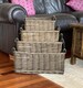 image 3 of Kitchen Log Fireplace Wicker Storage Basket With Handles Xmas Empty Hamper Basket Brown Medium 38 x 30 x 18 cm | Brown | Brown
