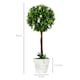 image 3 of HOMCOM Set of 2 Potted Artificial Plants Ball Tree with Flowers, Pink