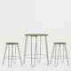 image 5 of Interiors by Premier Set of 3 Silver Frame Bar Table Stool Set , Hairpin Stool for Kitchen Counter, Elm Wood Metal Frame Stool