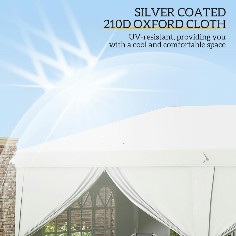 image 1 of Outsunny 3 x 6m Pop Up Gazebo Height Adjustable Party Tent w/ Storage Bag Black