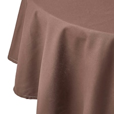 Homescapes Chocolate Brown Cotton Round Tablecloth - 178 cm Brown