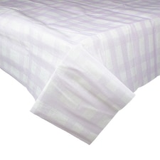 Pastel Lilac Gingham Linen Feel Reusable Plastic Tablecover 1.8m x 1.2m