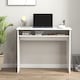 image 9 of HOMCOM Modern Computer Desk, Home Office Table, Small Writing Desk with Storage Shelf, 90 x 50cm, White Wood Grain