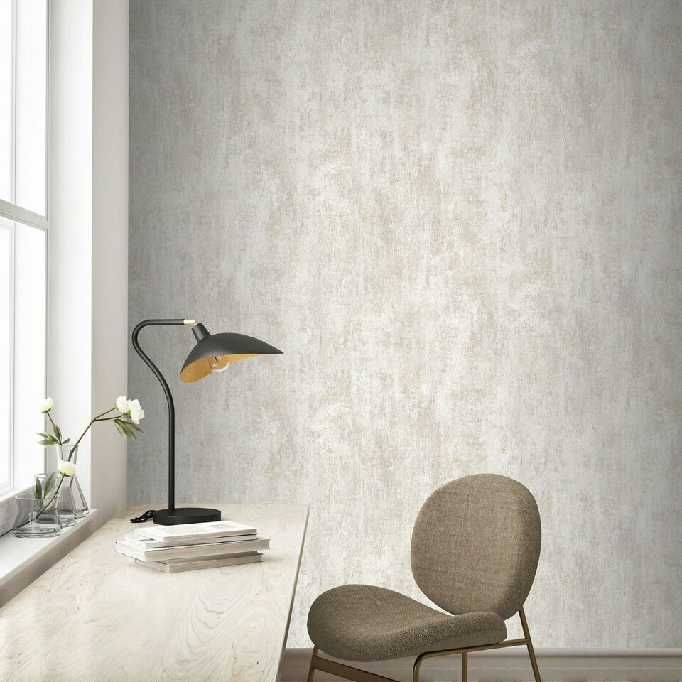 image 1 of Muriva Phelan Textured Vinyl Wallpaper - Cream - 10m x 53cm | Cream