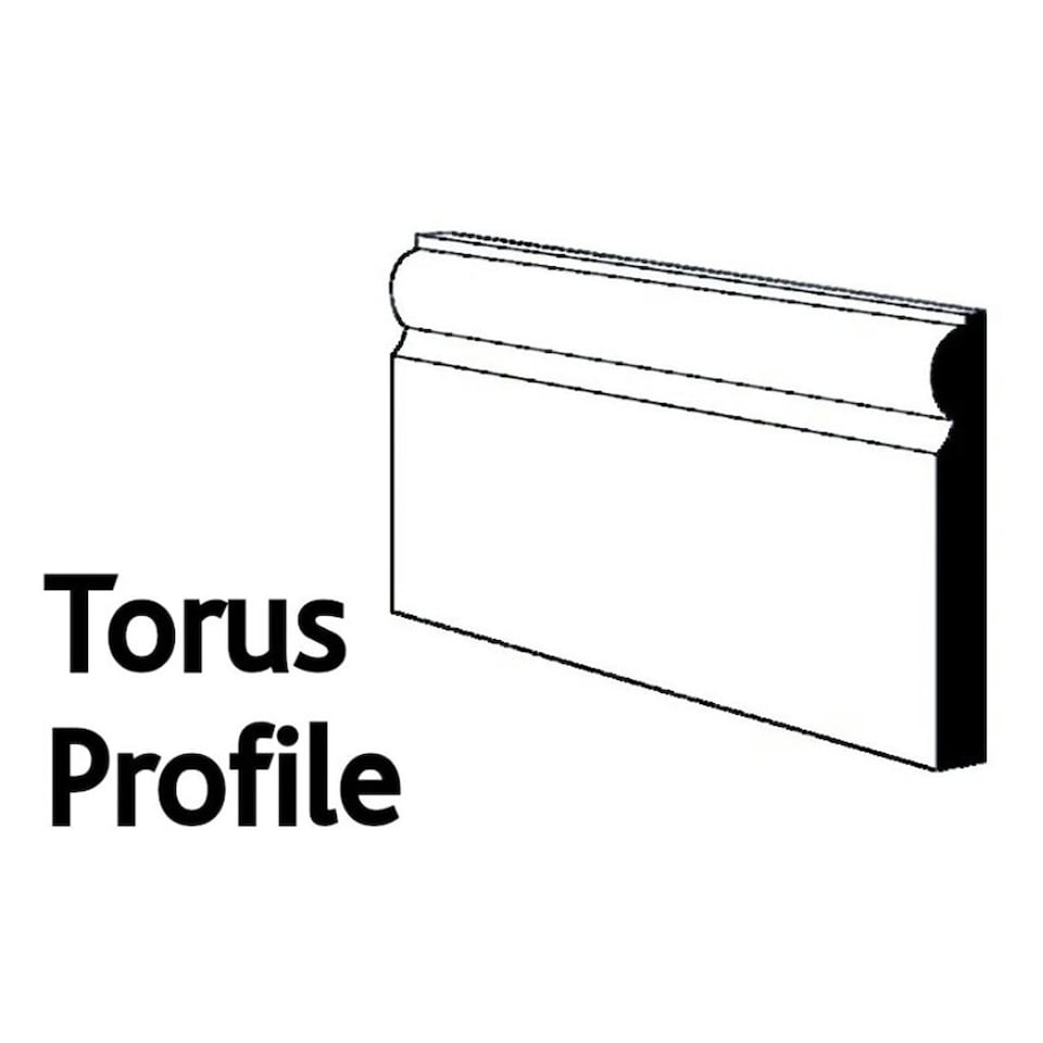 image 1 of PACK OF 5 (Total 5 Units) - 18mm x 119mm White Primed MDF Torus Skirting Board - 2700mm Length