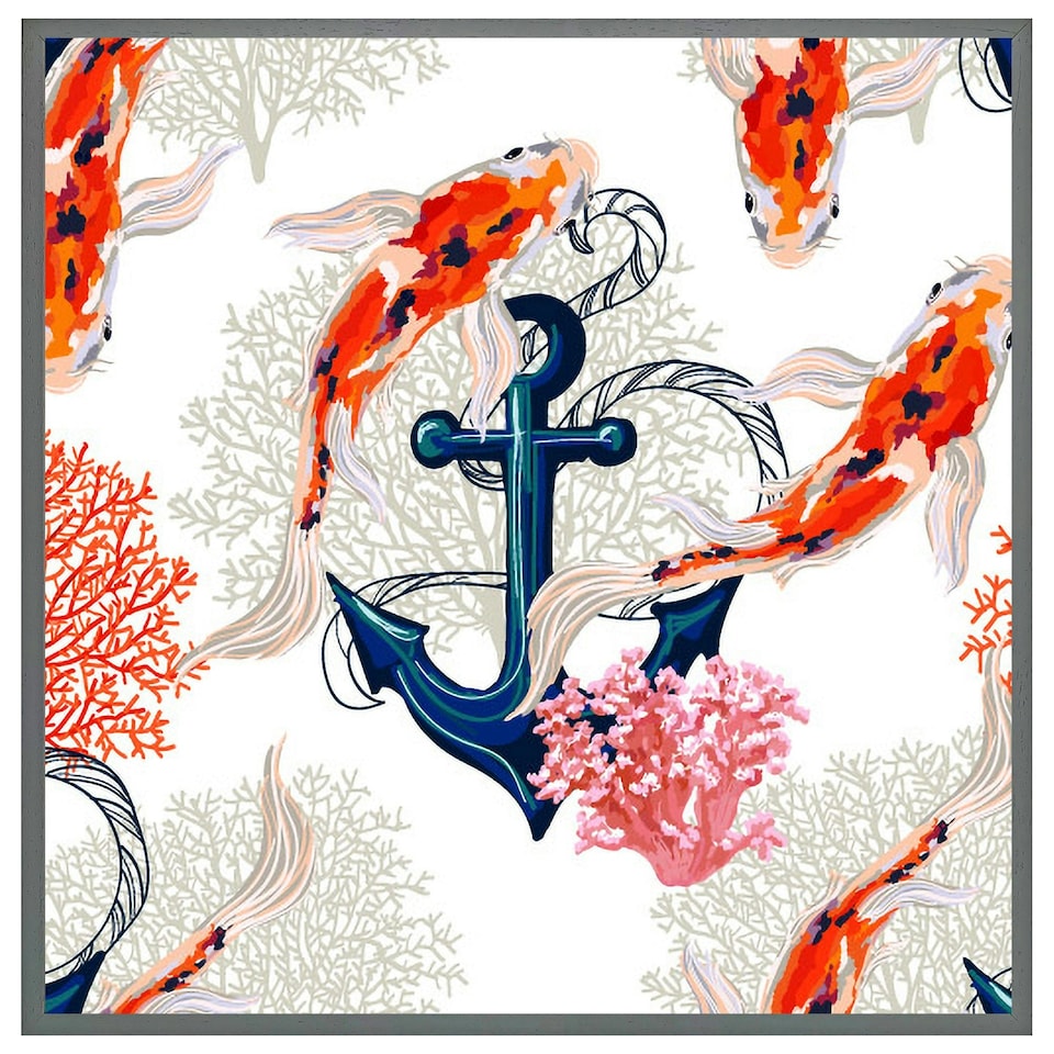 image 1 of Anchor & fish (Picture Frame) White | XL
