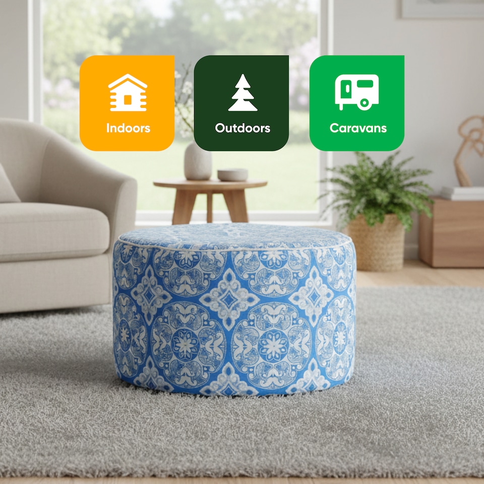 image 1 of Inflatable Outdoor Ottoman Pouf Chair for Camping & Beach